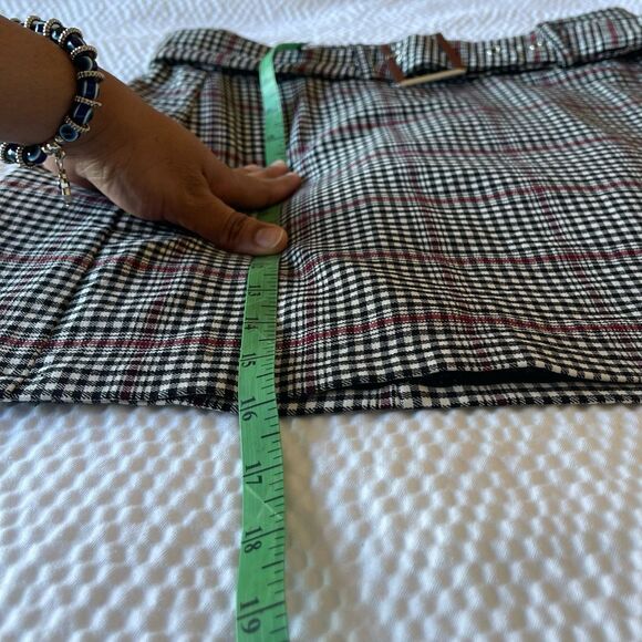 Joe Benbasset Women's Plaid Buckle Mini White Black Skirt Skort Size L - Picture 4 of 6